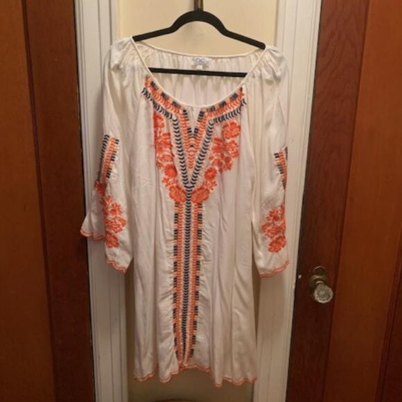 Embroidered Indian Print Cover Up - Picture 1 of 2